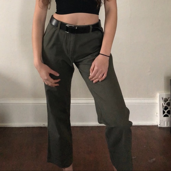 Olive Green Mid-Rise Chino Pants - Picture 3 of 7